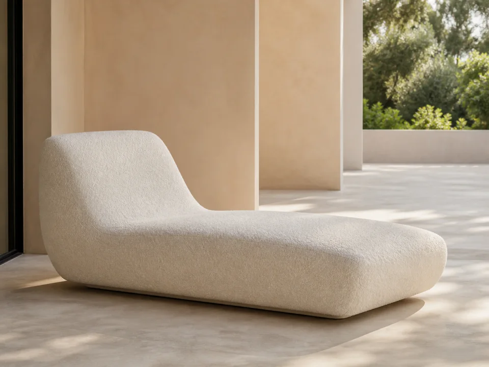 Long full-foam chaise form suitable for a single-person foldable bed direction